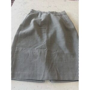 Easy Pieces Pencil Skirt Womens 8 Black Harlequin Diamond Vintage 80s ILGWU USA